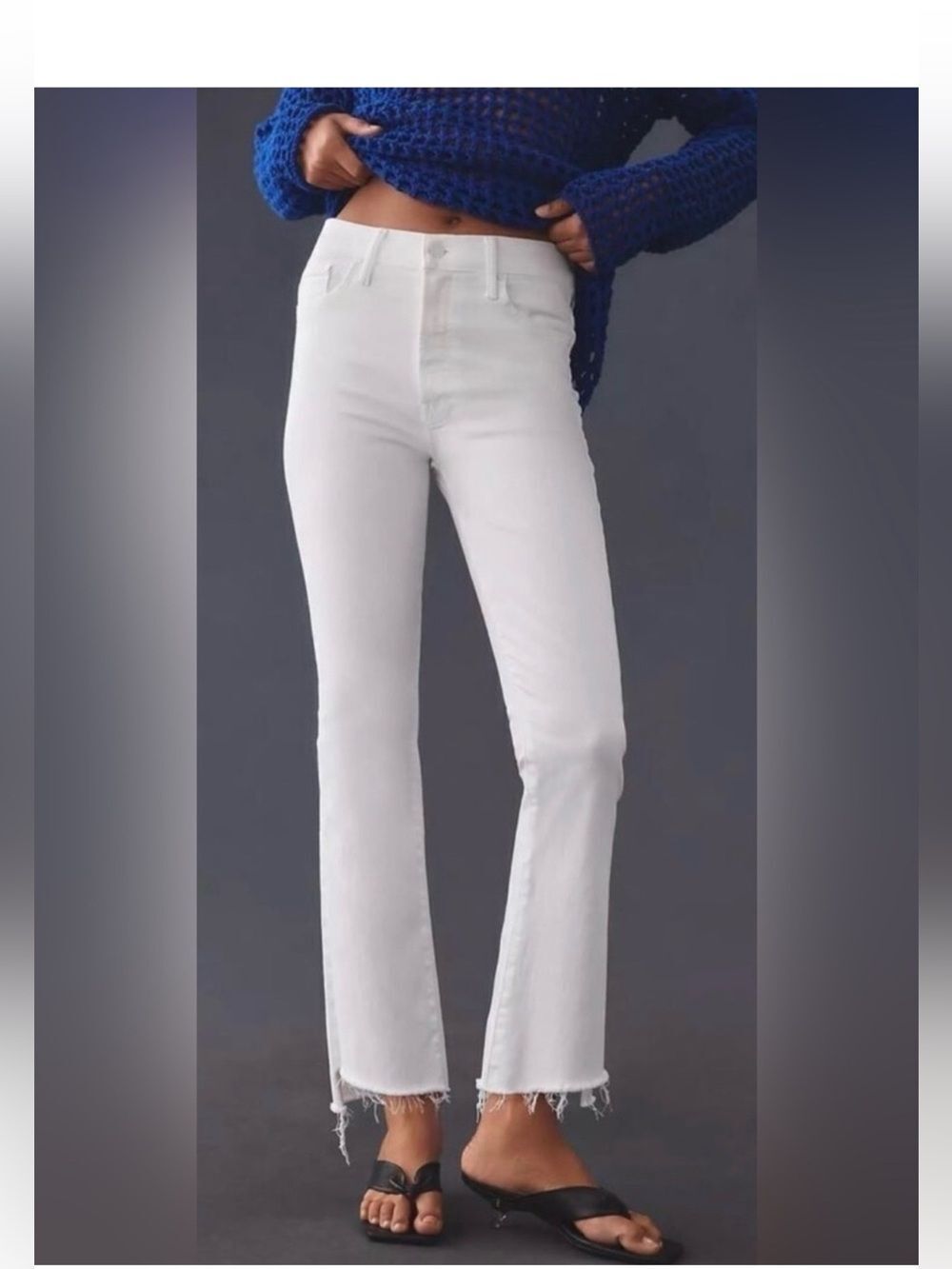 Mother The Insider Crop Step Fray Fairest of the All White Raw White Hem 27